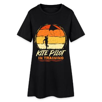 Pilote de cerf-volant volant en formation - Robe T-shirt Femme - noir - Devant
