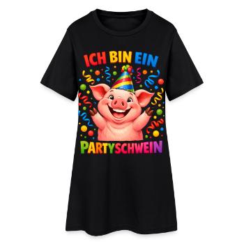 Fête costumée de cochon, Carnaval, Carnaval, célèbre Coloré - Robe T-shirt Femme - noir - Devant
