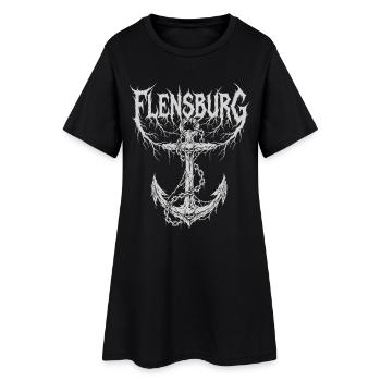 Flensburg – Extreme Metal Stadtmotiv - Frauen T-Shirt-Kleid - Schwarz - Vorne