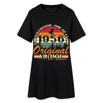 1956 Vintage Rétro Cadeau D'anniversaire - Robe T-shirt Femme - noir - Devant
