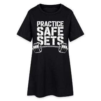 Pratiquez des phrases sûres - Robe T-shirt Femme - noir - Devant