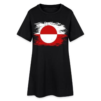 Greenland flag used - Women’s T-Shirt Dress - black - Front
