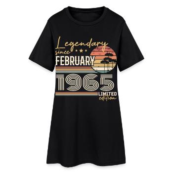 Februar 1965 Jubiläum 1965 Legends Februar - Frauen T-Shirt-Kleid - Schwarz - Vorne