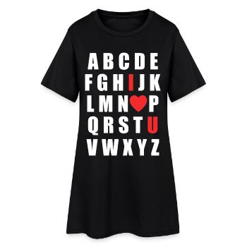 Conception pour la Saint-Valentin – Amour Cadeau Romantique - Robe T-shirt Femme - noir - Devant