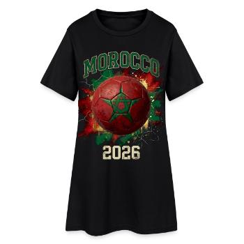 Conception du ballon de football au Maroc 2026 - Robe T-shirt Femme - noir - Devant