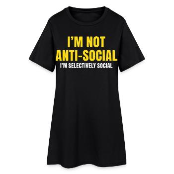 Selectively Social Statement - Women’s T-Shirt Dress - black - Front