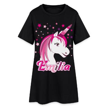 Emilia, nom de jeune fille, prénom préféré - Robe T-shirt Femme - noir - Devant