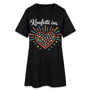 Confettis dans le cœur du carnaval - Robe T-shirt Femme - noir - Devant