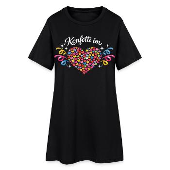 Konfetti Herz Geburtstag Geschenkidee - Frauen T-Shirt-Kleid - Schwarz - Vorne