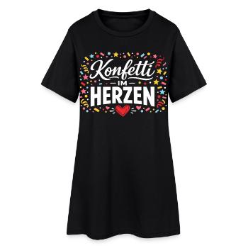Confettis dans le costume d’Alaaf Helau en cœur - Robe T-shirt Femme - noir - Devant