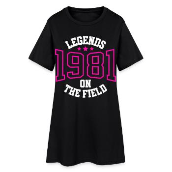 Légendes 1981 sur le terrain - Robe T-shirt Femme - noir - Devant