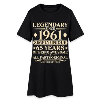 1961 Born Unique 65th Birthday - Women’s T-Shirt Dress - black - Front