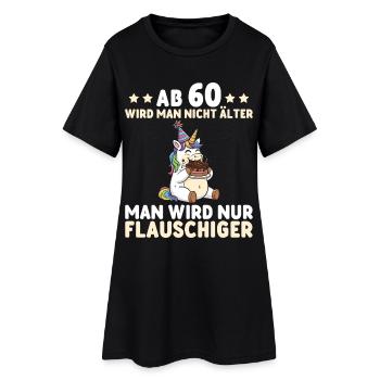 Licorne pour 60 ans – On devient encore plus duveteux - Robe T-shirt Femme - noir - Devant