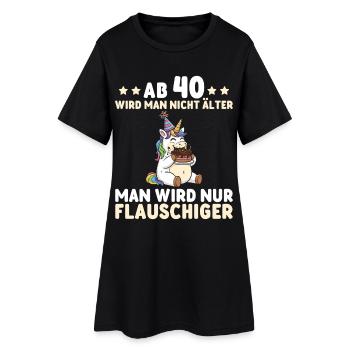 Licorne pour les 40 ans – On devient encore plus duveteux - Robe T-shirt Femme - noir - Devant