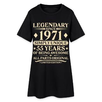 1971 Naissance unique 55e anniversaire - Robe T-shirt Femme - noir - Devant