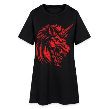 Angry Unicorn Dark Power - Rebellious Magic - Women’s T-Shirt Dress - black - Front