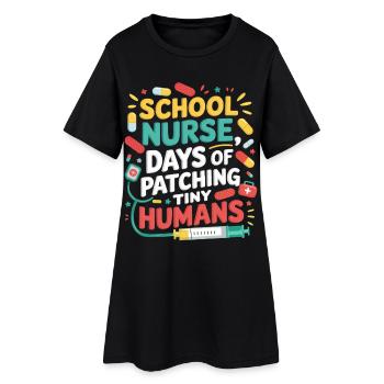 School Nurse Patchwork Minis - Women’s T-Shirt Dress - black - Front