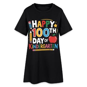 100 jours du jubilé de la maternelle - Robe T-shirt Femme - noir - Devant