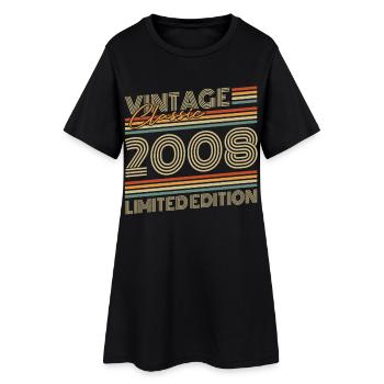 Cadeau d’anniversaire vintage 2008 - Robe T-shirt Femme - noir - Devant