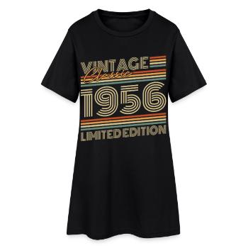 Vintage 1956 Jahrgang Geburtstagsgeschenk - Frauen T-Shirt-Kleid - Schwarz - Vorne