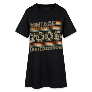 Vintage 2006 Jahrgang Geburtstagsgeschenk - Frauen T-Shirt-Kleid - Schwarz - Vorne