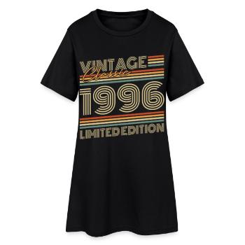 Vintage 1996 Jahrgang Geburtstagsgeschenk - Frauen T-Shirt-Kleid - Schwarz - Vorne