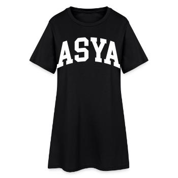 Asya - Frauen T-Shirt-Kleid - Schwarz - Vorne