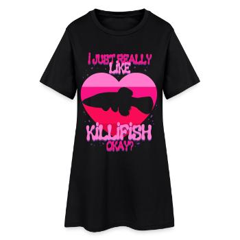 Toothcarp Killfish Toothed carp - Women’s T-Shirt Dress - black - Front