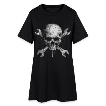Crâne grunge avec des outils - Robe T-shirt Femme - noir - Devant