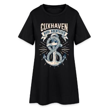 Vacances en mer du Nord CUXHAVEN AHOY ADVENTURE Drôle - Robe T-shirt Femme - noir - Devant