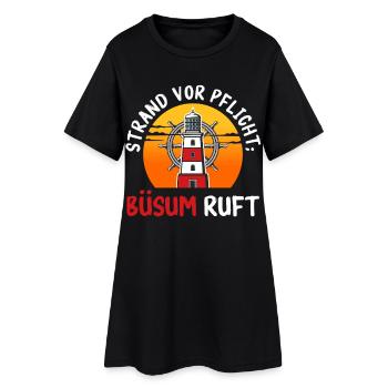Vacances en mer du Nord PLAGE AVANT L’APPEL DE BÜSUM - Robe T-shirt Femme - noir - Devant