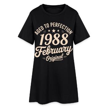 Février 1988 - February 1988 - Robe T-shirt Femme - noir - Devant