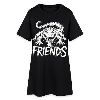 Amis pour la vie – crocodile, alligator et souris - Robe T-shirt Femme - noir - Devant