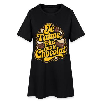 Je t'aime plus que le Chocolat - Robe T-shirt Femme - noir - Devant