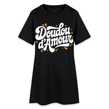 Liebes-Kuscheltier - Frauen T-Shirt-Kleid - Schwarz - Vorne