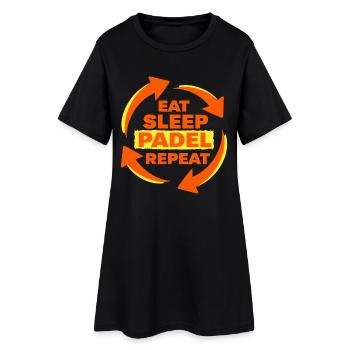 Déclaration d’athlète récurrent Eat Sleep Padel - Robe T-shirt Femme - noir - Devant