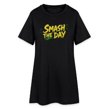 SMASH THE DAY Motivation pour le padel et le tennis - Robe T-shirt Femme - noir - Devant