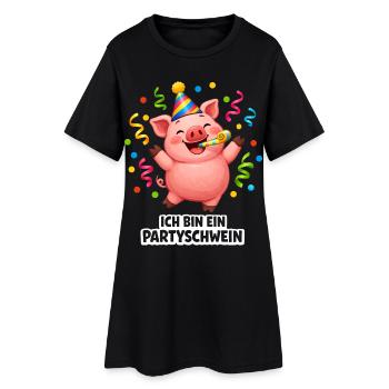 Fête de cochons Carnaval Confettis du réveillon du Nouvel An - Robe T-shirt Femme - noir - Devant