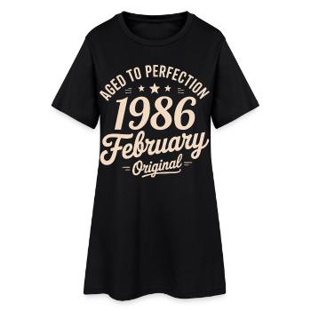 Février 1986 - February 1986 - Robe T-shirt Femme - noir - Devant