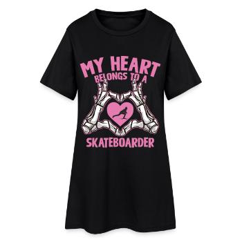 Heart for Skating – Skateboarder Love - Women’s T-Shirt Dress - black - Front