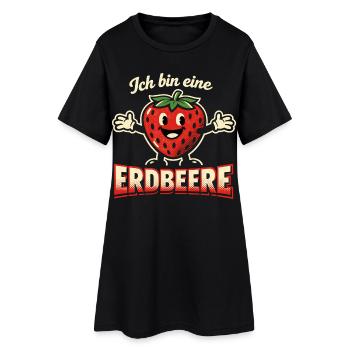 Erdbeere Kostüm Obst Karneval Geschenk - Frauen T-Shirt-Kleid - Schwarz - Vorne