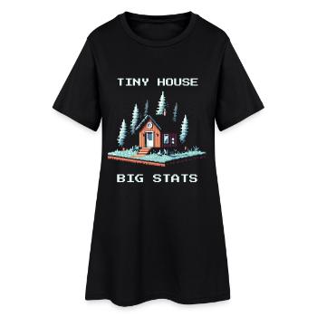 Tiny House, Grandes Valeurs | Minimalisme - Robe T-shirt Femme - noir - Devant
