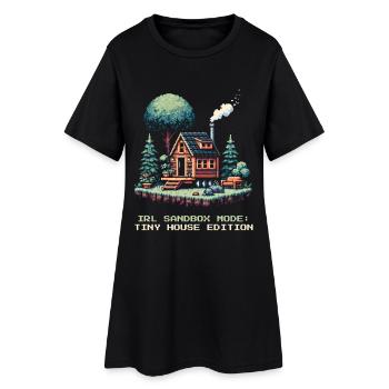 Sandbox-Modus IRL | Tiny House Lifestyle - Frauen T-Shirt-Kleid - Schwarz - Vorne