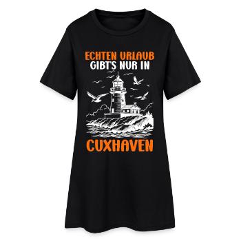 North Sea REAL HOLIDAYS ARE ONLY AVAILABLE IN CUXHAVEN - Women’s T-Shirt Dress - black - Front