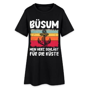 BÜSUMER MON CŒUR BAT POUR LA CÔTE - Robe T-shirt Femme - noir - Devant