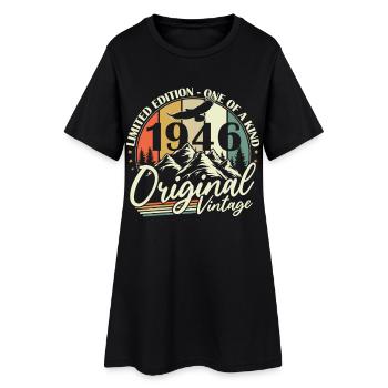 Original 1946 Jahrgang Vintage Geburtstag Geschenk - Frauen T-Shirt-Kleid - Schwarz - Vorne