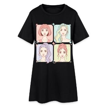 Kpop Coréen, Pop Anime mignon, Fille de Corée, Musique d’amour - Robe T-shirt Femme - noir - Devant