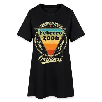 February 2006 Retro Vintage Birthday Gift - Women’s T-Shirt Dress - black - Front