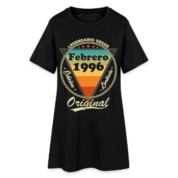 Cadeau d’anniversaire rétro vintage de février 1996 - Robe T-shirt Femme - noir - Devant