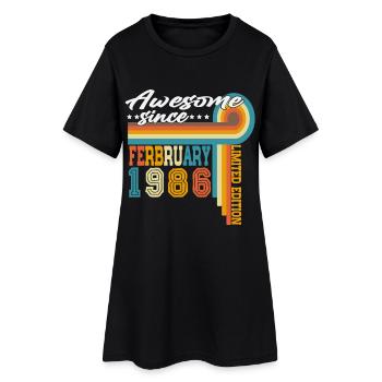 Février 1986 Vintage Born Birthday Retro - Robe T-shirt Femme - noir - Devant